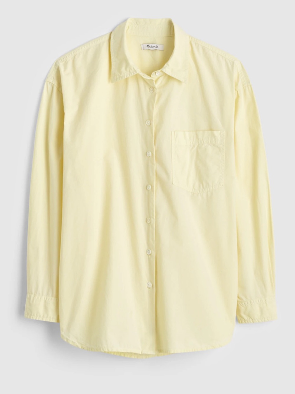 Madewell Sheer Pineapple Yellow Easy Button-Down Shirt in Poplin NY392 Brand New